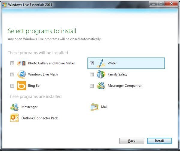 Install Windows Live Writer