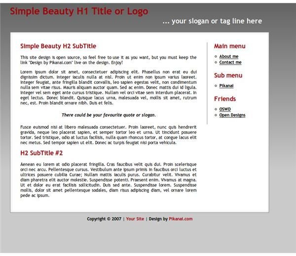 Simple Beauty Free Template