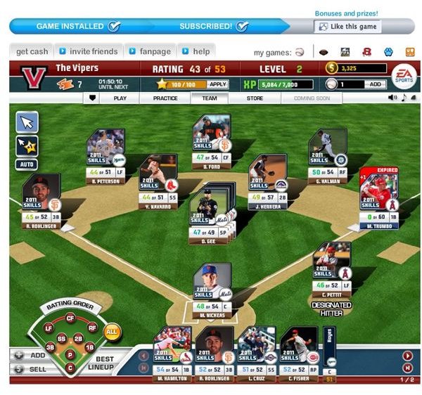 Baseball Browser Games: EA Sports World Series Superstars