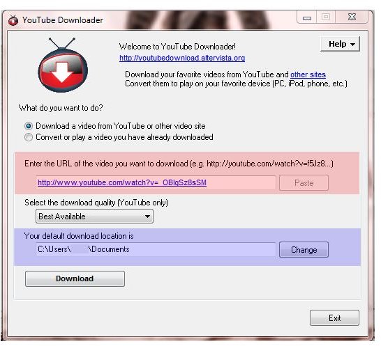 YouTube Downloader Interface