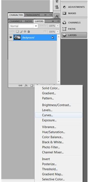 Location of the curves option