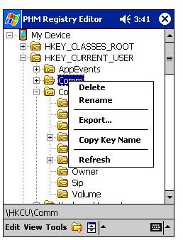 Using the Registry Editor in Windows Mobile