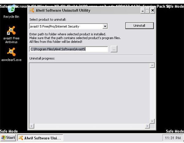 Avast Uninstall utility