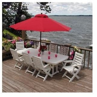 PolyWood Recycled Signature Patio Dining Set Seats 8 Plastic