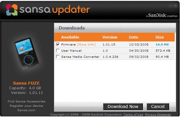 Quick Steps to Upgrade Your Sansa Fuze Firmware