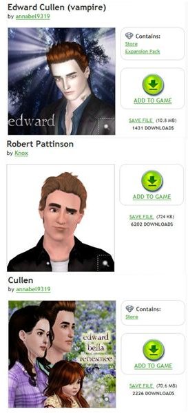 The Sims 3 Edward Cullen and Bella