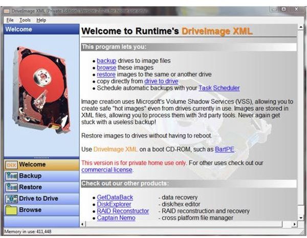Windows Backup Program: DriveImage XML