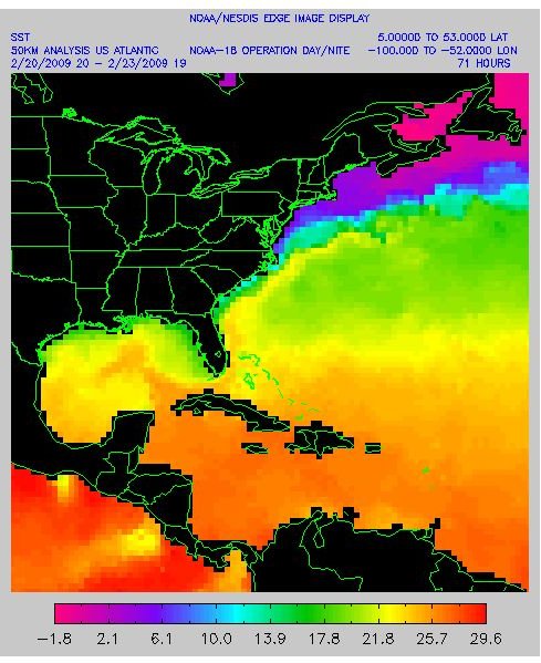 Temperature Variation of Sea Water