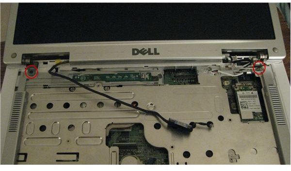 Laptop with all motherboard cables disconnected