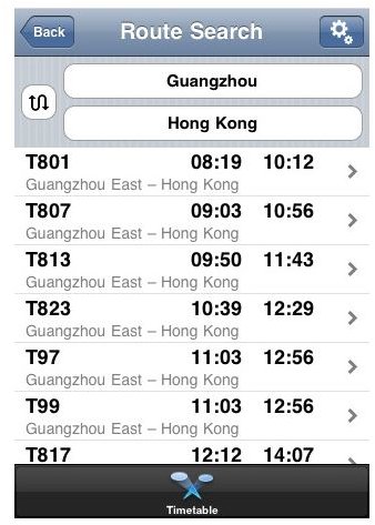 Pocket Timetable iPhone App