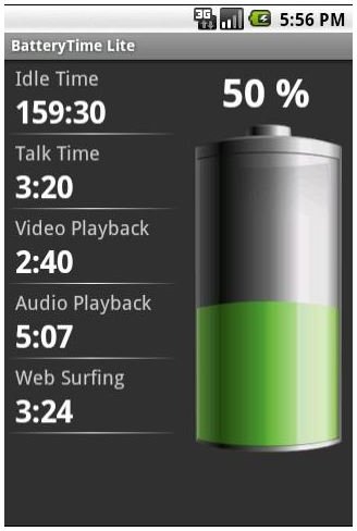 Battery Time Lite - One of the Best Android Battery Applications