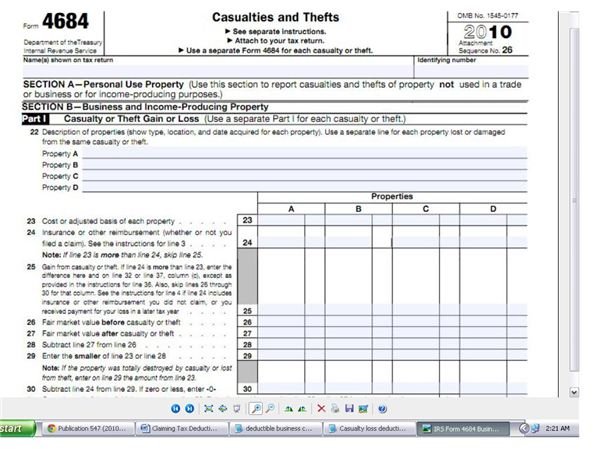 Examples of Deductible Business Casualty Loss: Providing Calculations and Accounting Entries