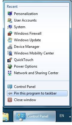 Windows 7 Control Panel