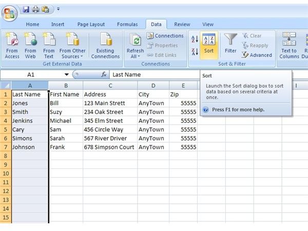 How To Sort Data In A Microsoft Excel Spreadsheet 5330