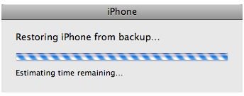 Restoring iphone from backup