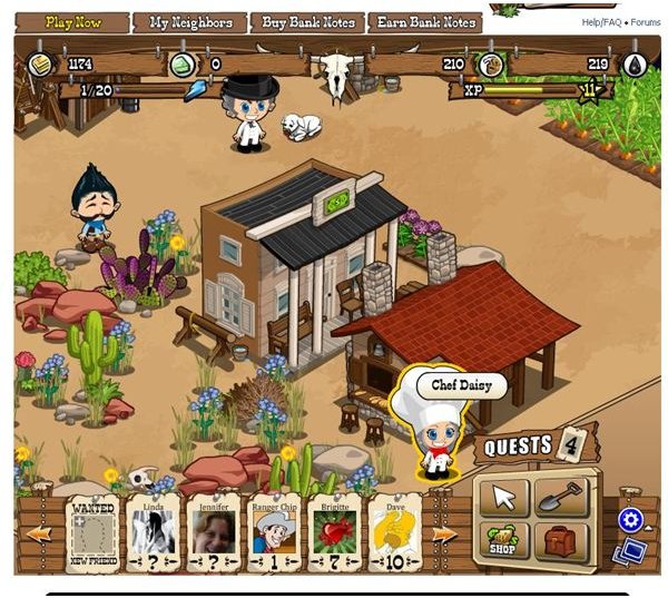 wild west town frontier game on facebook