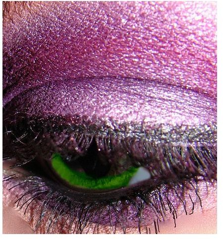 Macro green eye with purple m.a.c. and ben nye eyeshadow