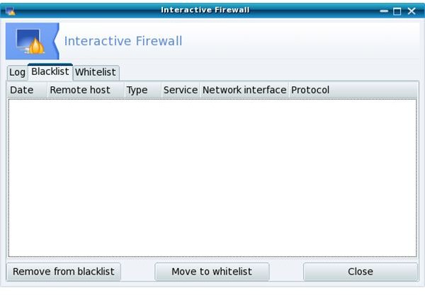 Mandriva Linux&rsquo;s Interactive Firewall window.