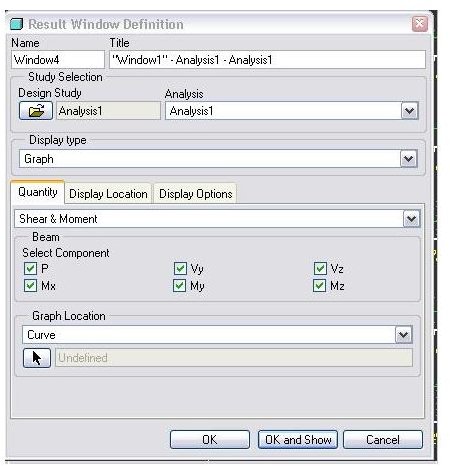 result window defination dialogue box for graph