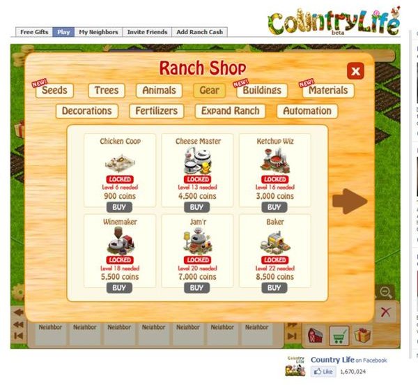 Country Life Facebook Game