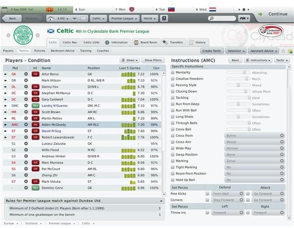 FM 2010 tactics player instructions advanced