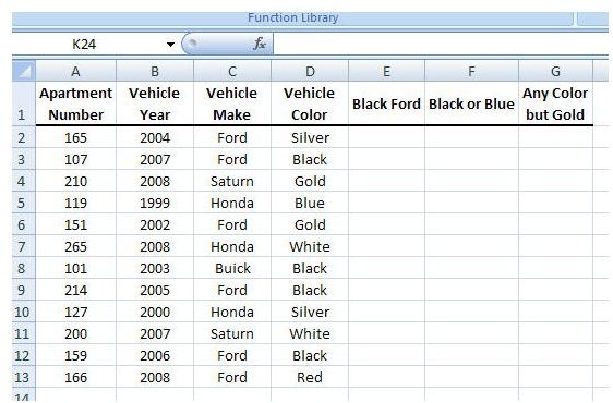 Comparing the AND, NOT, and OR Logical Functions in Microsoft Excel 2007