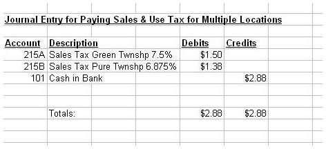 Screenshot for Paying Multiple Sales Tax