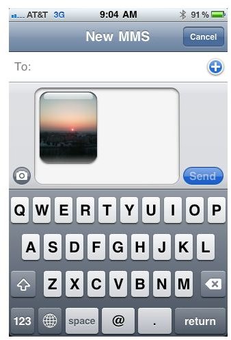 Send Picture Text on iPhone