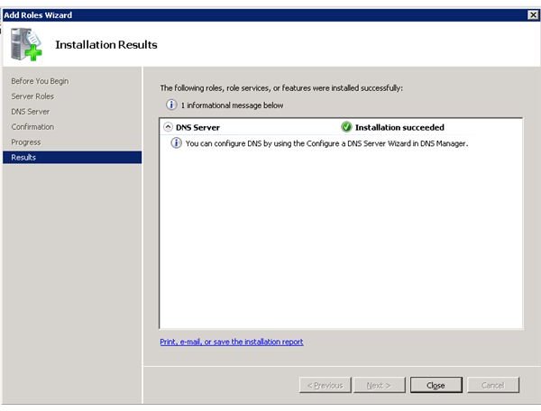 Adding DNS Role