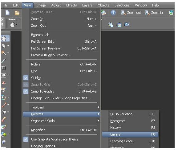 Toggle Layers Palette