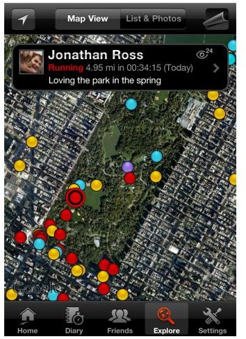 Sports Tracker iPhone app