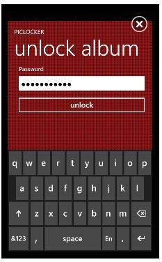 PicLocker Windows Phone 7 security app