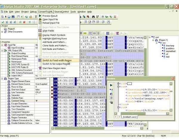 Converting Data to XML:  Interaction with HTML and Software Options