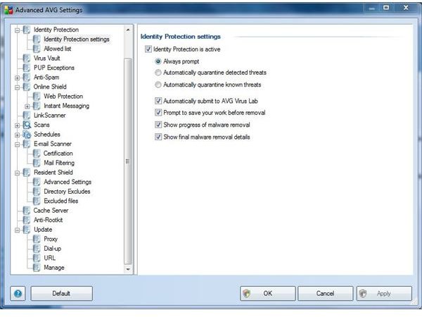 Figure 3 - AVG Internet Security - Identity Protection