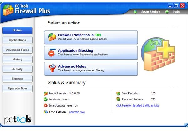 PC Tools Firewall Plus UI