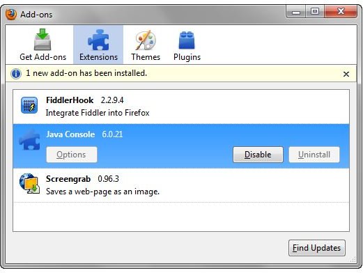 Java Extension for Firefox