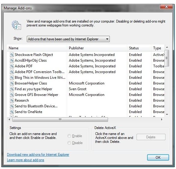 Configuring ActiveX Controls and Plug-in Settings Properly in Internet Explorer 7 to Reduce Risks of Security Threats
