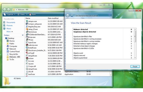 Outpost antivirus leave 43 malware during scanning of 400 samples