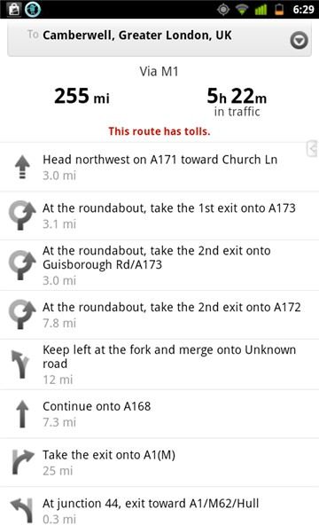 View your directions in Google Maps 5.5