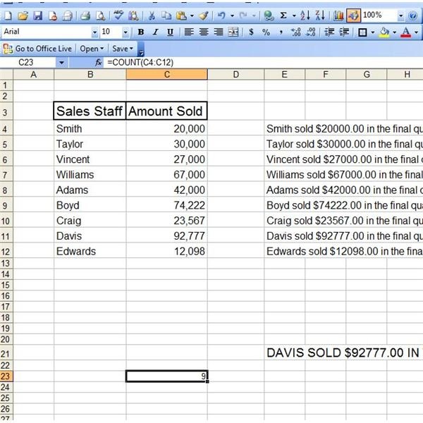 How to Use the Excel COUNT Function