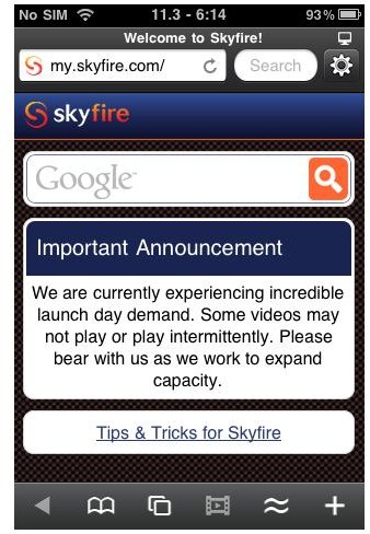 sky fireapp