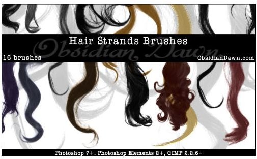 Wavy Hair Strands Brushes by redheadstock