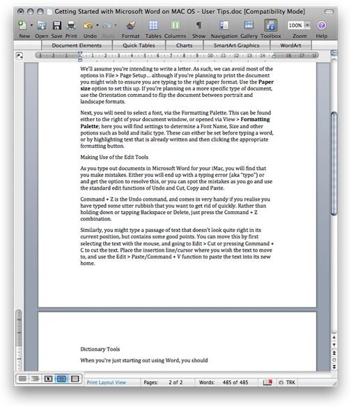 what is wrong with my microsoft word on apple