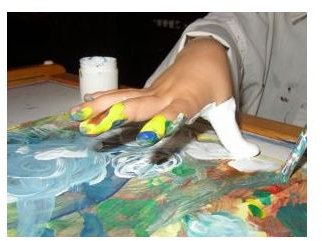 Little artists love to get hands-on with their art work.