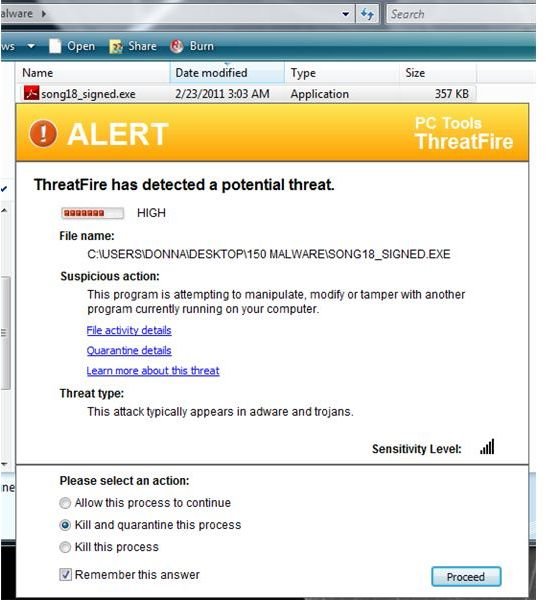 ThreatFire blocked this malware but Mamutu did not