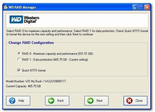 WD MyBook Mirror 2 TB Windows Raid Configuration