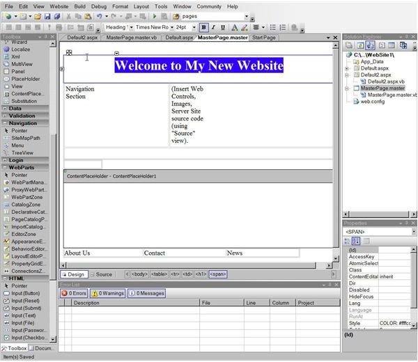 Create Web Page Templates in ASP NET with Master Pages