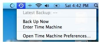 Time Machine drop-down menu