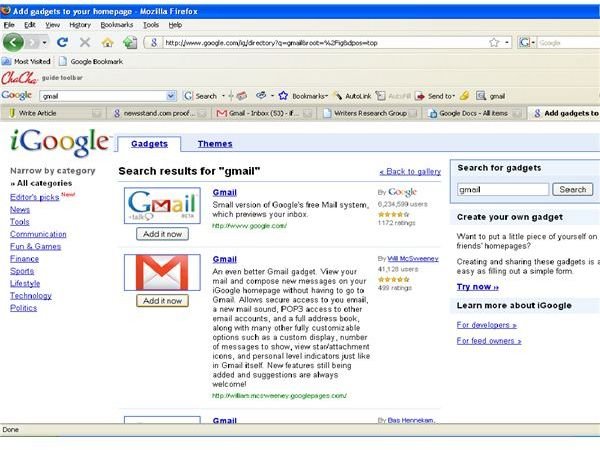 Steps-by-step instructions tp connect Gmail to iGoogle