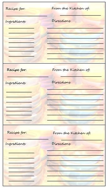 Yummy 5 Free Printable Recipe Card Templates For